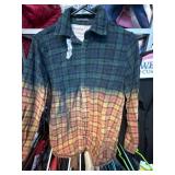 Plaid Flannel Shirt with Dip-Dye Effect ï¿½ Adult Sm