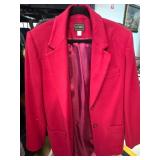 Louben Red Blazer with Button Closure