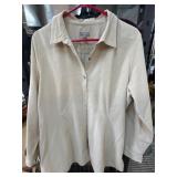 Two J. Jill Corduroy Button-Up Shirts, Sizes L (Re
