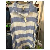 Cupio Sleeveless Blue and White Striped Top