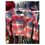 Childrenï¿½s Red and Blue Plaid Button-Up Shirt Size