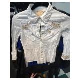 White Long-Sleeve Embroidered Shirt