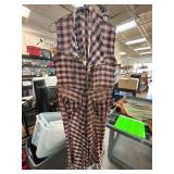 Sleeveless Checkered Pink and Black Dress with Fro