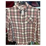Youth Medium Plaid Shirt with Fringe Detail