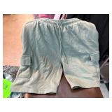 XL Green Cargo Shorts with Drawstring Waist