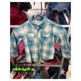 Childrenï¿½s Plaid Denim Shirt with Pink Fringe Deta