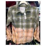 Swanky Vine Company Plaid Shirt with Dip Dye Effec