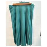 Green Polyester Pleated Skirt by Kmart