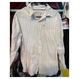 Adult Large Pink Striped Long-Sleeve Shirt With Fr