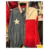 Texas State Flag-Inspired Button-Up Shirt With Fri