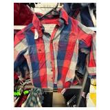 4T Plaid Flannel Shirt with Fringe and Texas Desig