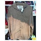 Brown Corduroy Button-Up Shirt, Adult Size L