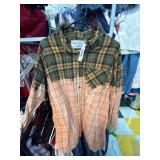 Swanky Vine Company Adult Large Plaid Dip-Dye Shir