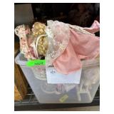 Dolls and Accessories in Plastic Bin