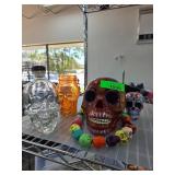 Skull-Themed Decorative Items Including Ceramic, G