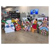 Holiday-Themed Wooden Yard Decorations Featuring S