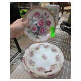 Two Floral Rose Porcelain Plates