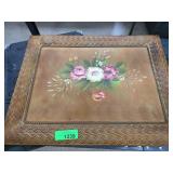 Floral Original Artwork on Metal with Frame