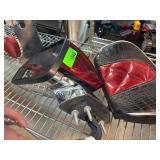 Custom Motorcycle Mirrors with Red and Black Armre