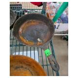 Cast Iron Skillet with Handle and Surface Wear