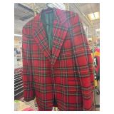 Fashion Bar Colorado Red Plaid Blazer with Green L