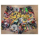Ed Hardy Graphic Shorts with Bold Print and Gold S