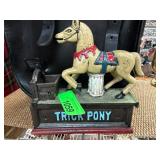Cast Iron Trick Pony Mechanical Bank