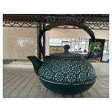 Green Cast Iron Teapot with Infuser
