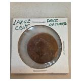 Large Cent With Date Obscured