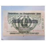 1923 German 100 Million Mark Notgeld Note