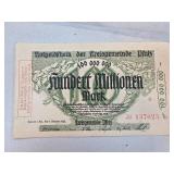 German 100 Million Mark Banknote, 1923