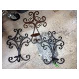 Three Wrought Iron Wall Sconces