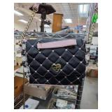 Betsey Johnson Quilted Black Pink Purse