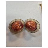 Coro Clip-On Earrings with Textured Gold-Tone Fini