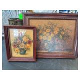 Framed Floral Prints in Wooden Frames