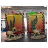 Roadrunner Figurines with Cactus