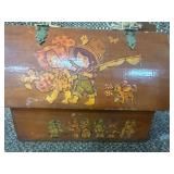 Wooden Box Purse with Decorative Artwork