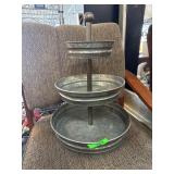 Three-Tiered Galvanized Metal Stand