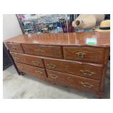 Wooden Eight-Drawer Dresser With Brass Handles