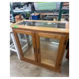 Oak and Glass Display Cabinet