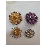 Four Vintage Style Brooches