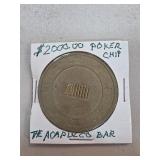 Vintage $2000 Acapulco Bar Poker Chip