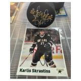 Skrastins Dallas Stars Autographed Puck and Photo