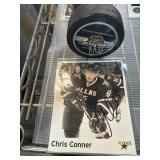 Signed Chris Conner Photo and NHL Puck
