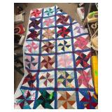 Handmade Patchwork Pinwheel Quilt