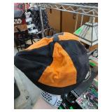 Black and Orange Patchwork Cap 1950s?