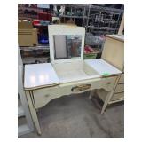 Cream Vanity With Hinged Mirror