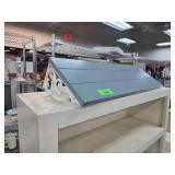 Decorative Gray Wall Shelf with White Scrollwork