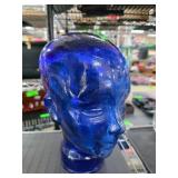 Blue Glass Head Display Figurine