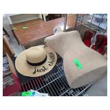 Burlap Female Mannequin and Straw Hat
